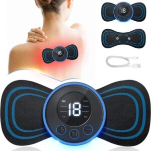 Rechargeable EMS Mini Body Massager – Portable wireless device for neck, back, and pain relife.