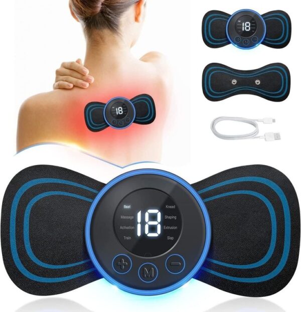 Rechargeable EMS Mini Body Massager – Portable wireless device for neck, back, and pain relife.
