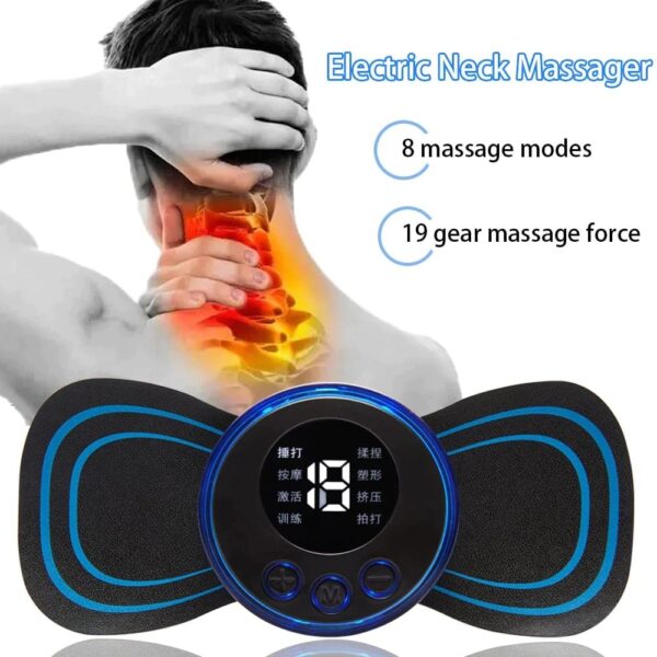 Rechargeable EMS Mini Body Massager – Portable wireless device for neck, back, and pain relife. - Image 3