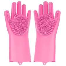Premium Magic Silicone Reusable Cleaning Gloves | Built-In Scrubber, Heat-Resistant & Ideal for Kitchen.